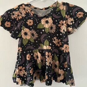 Floral Print Dress with Short Sleeves